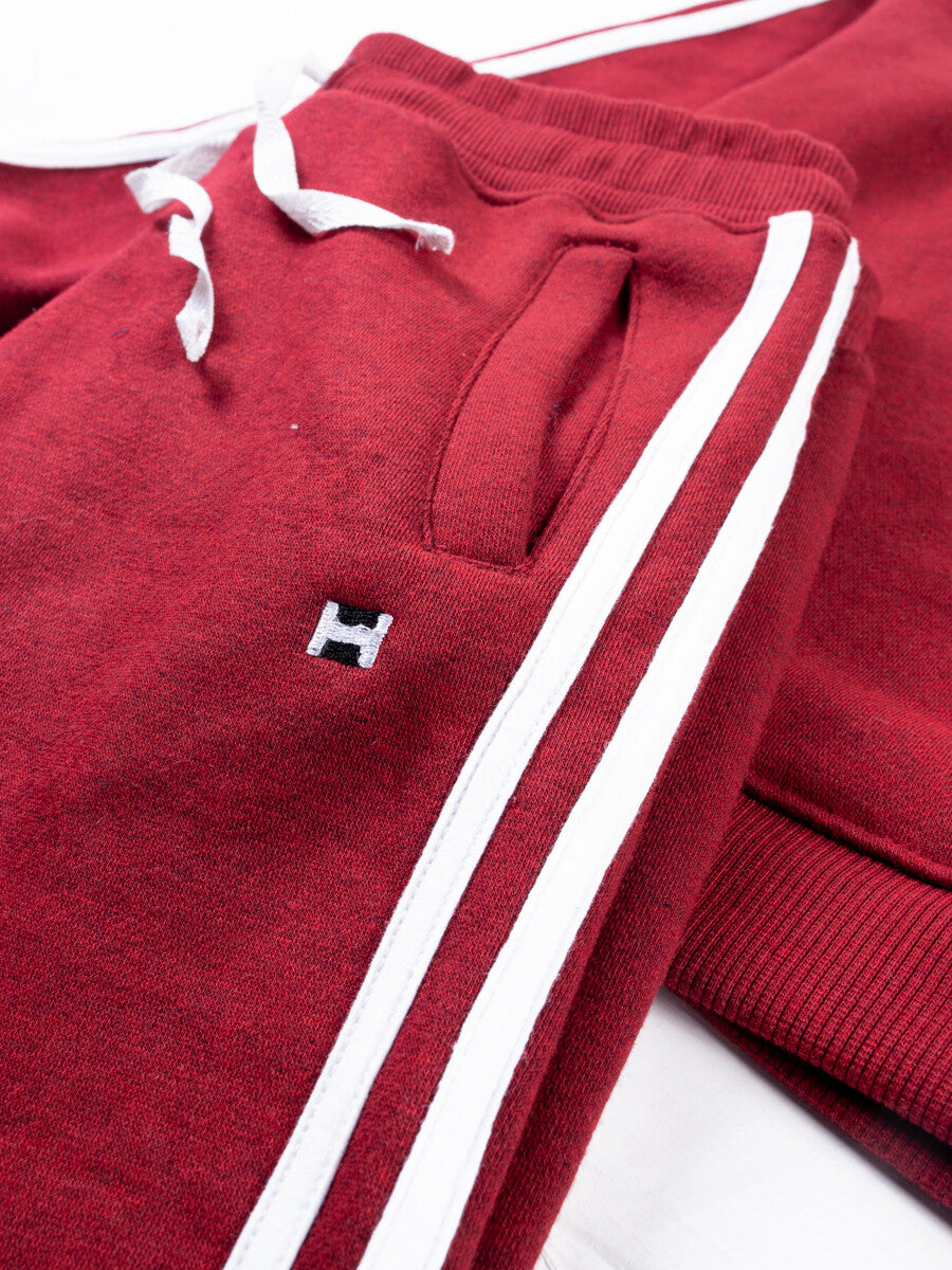 Kids Burgundy Striped Sweatsuit