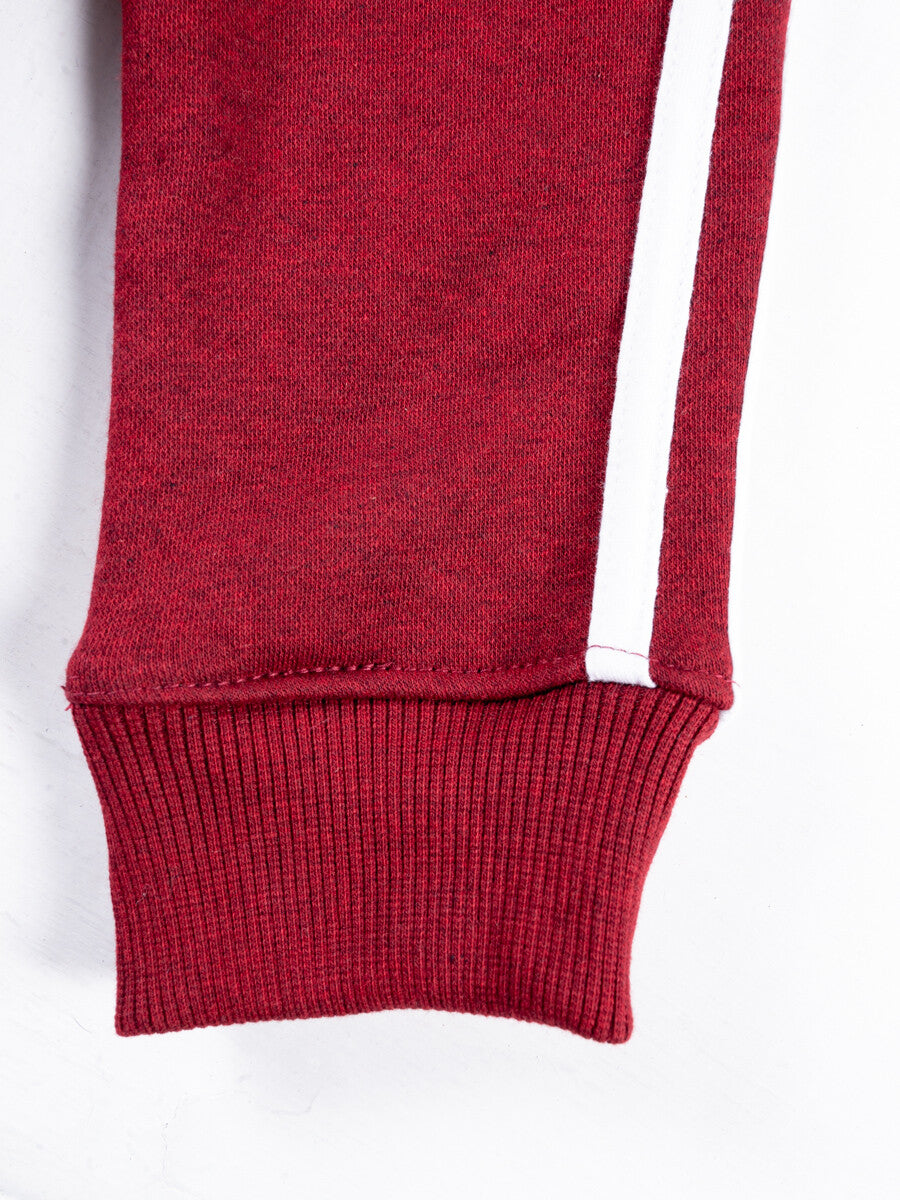Kids Burgundy Striped Sweatsuit