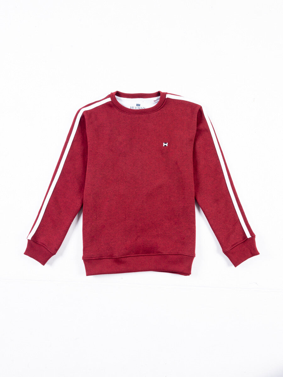 Kids Burgundy Striped Sweatsuit