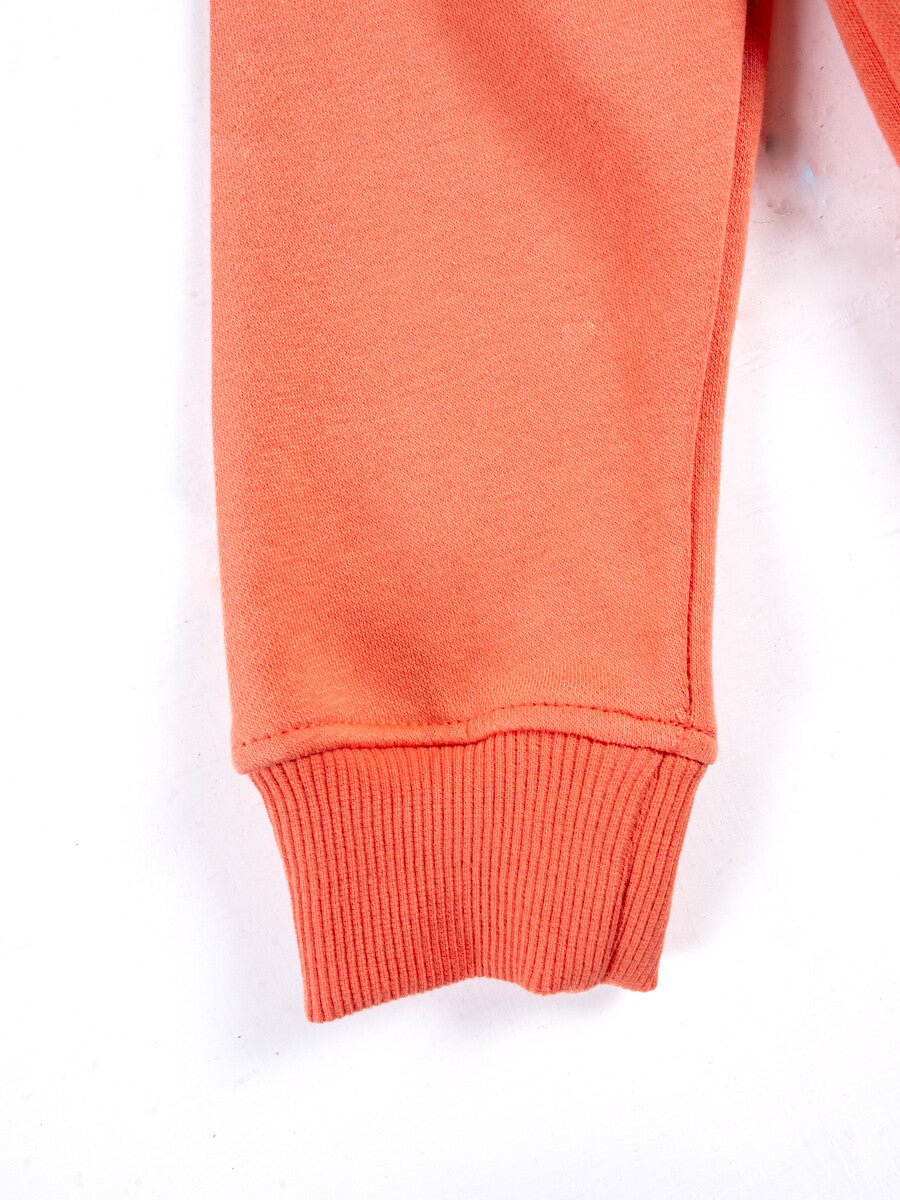 Kids Orange Fleece Pullover Hoodie