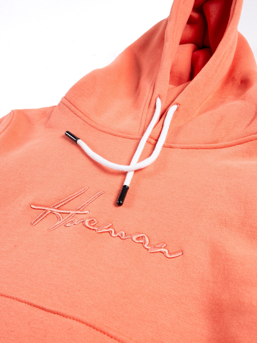 Kids Orange Fleece Pullover Hoodie