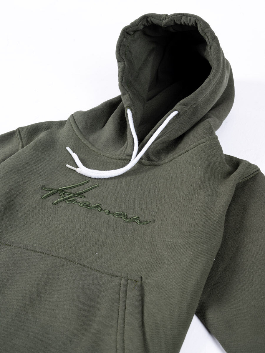 Kids Olive Fleece Pullover Hoodie