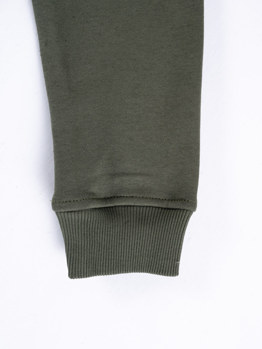 Kids Olive Fleece Pullover Hoodie