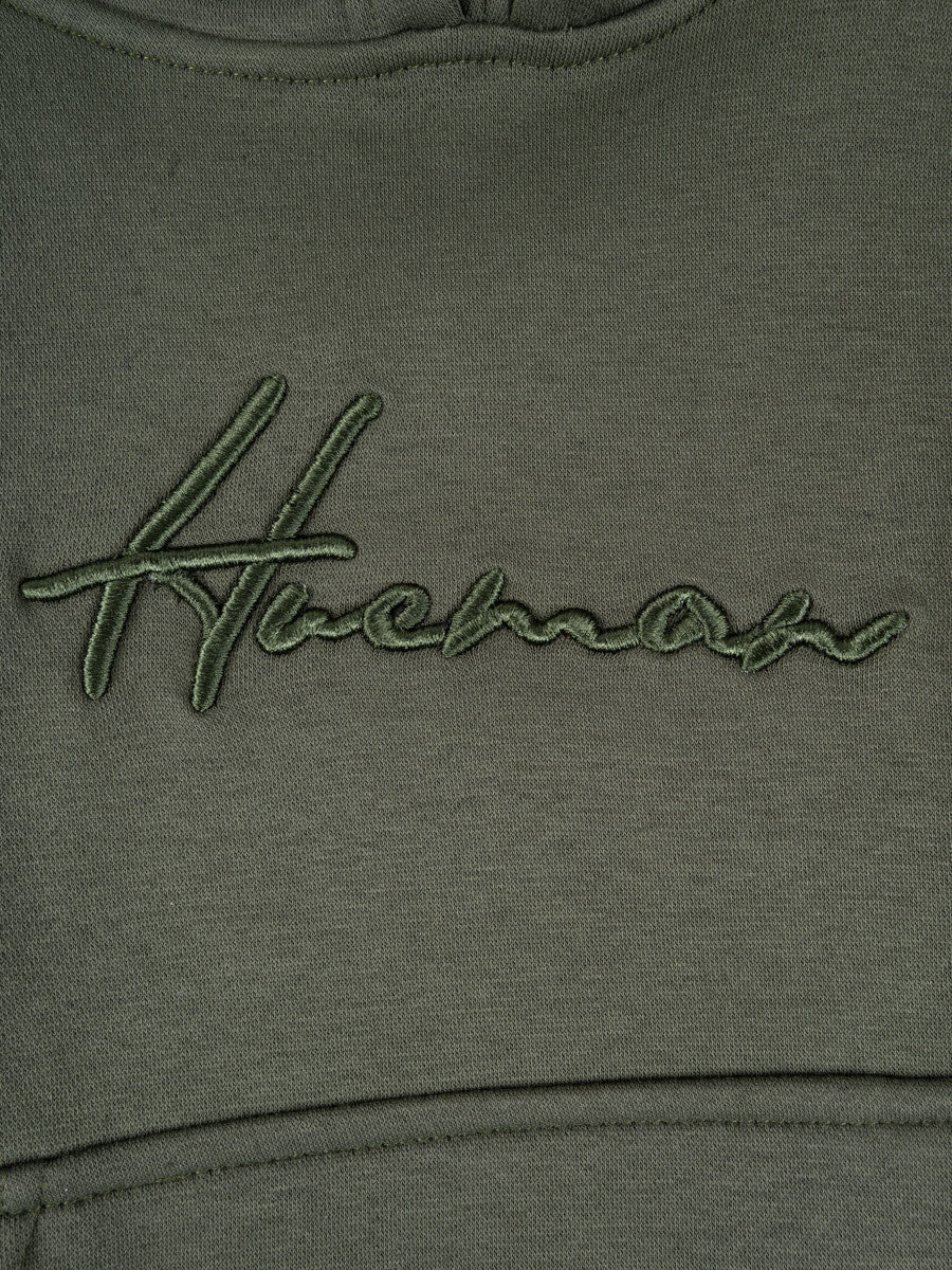 Kids Olive Fleece Pullover Hoodie