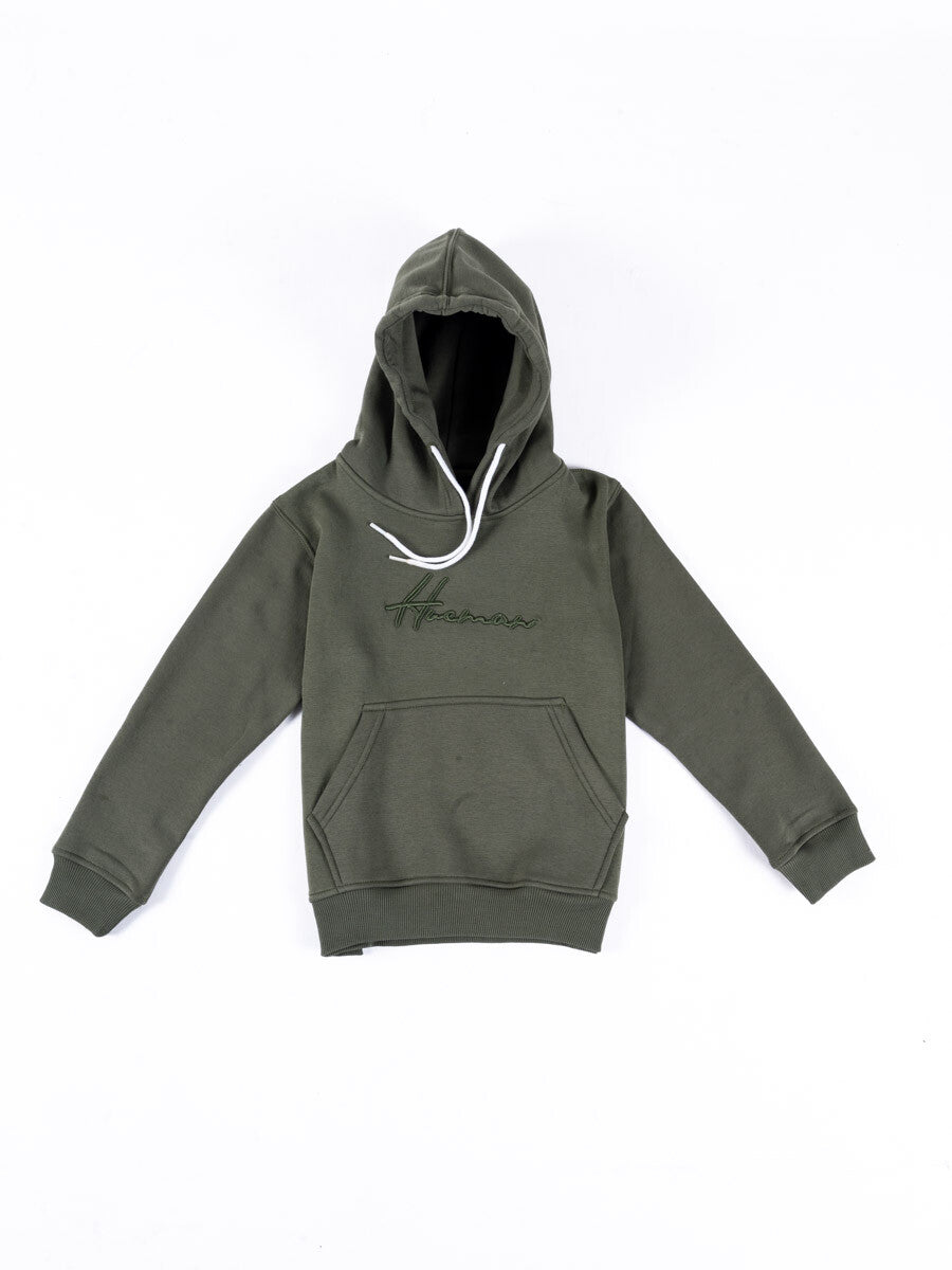 Kids Olive Fleece Pullover Hoodie