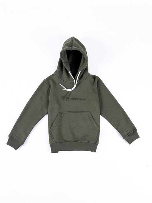 Kids Olive Fleece Pullover Hoodie