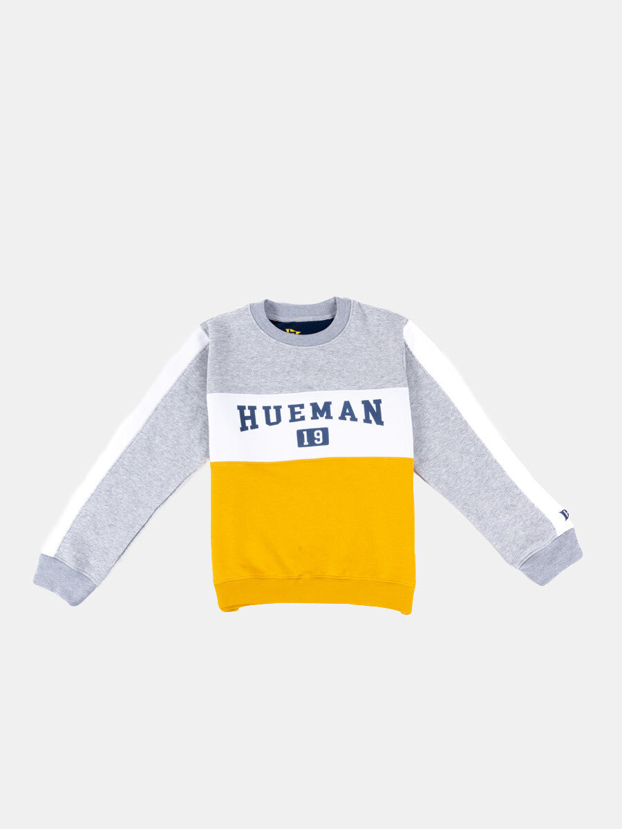 Kids Grey/Yellow/White Color-Blocked Sweatsuit