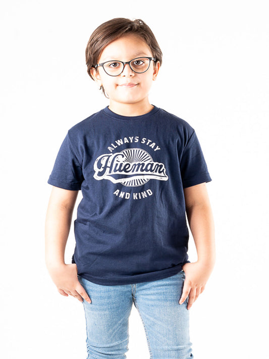 Kids Navy Blue Short Sleeve T-Shirt Crew Neck