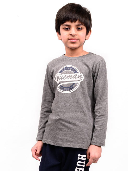 Kids Grey Full Sleeves T-Shirt