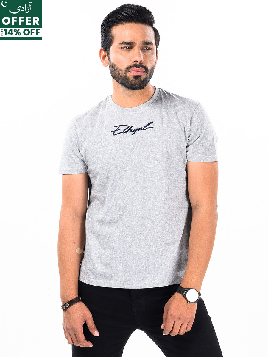 Cally Custom Fit Cotton Tee Shirt- Grey
