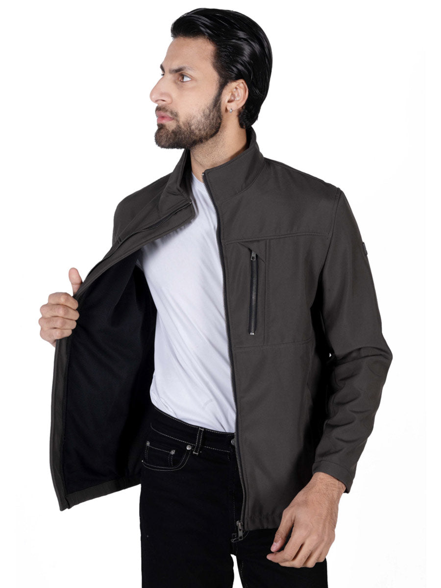 Mole Grey Stand Up Collar Soft Shell Men's Jacket