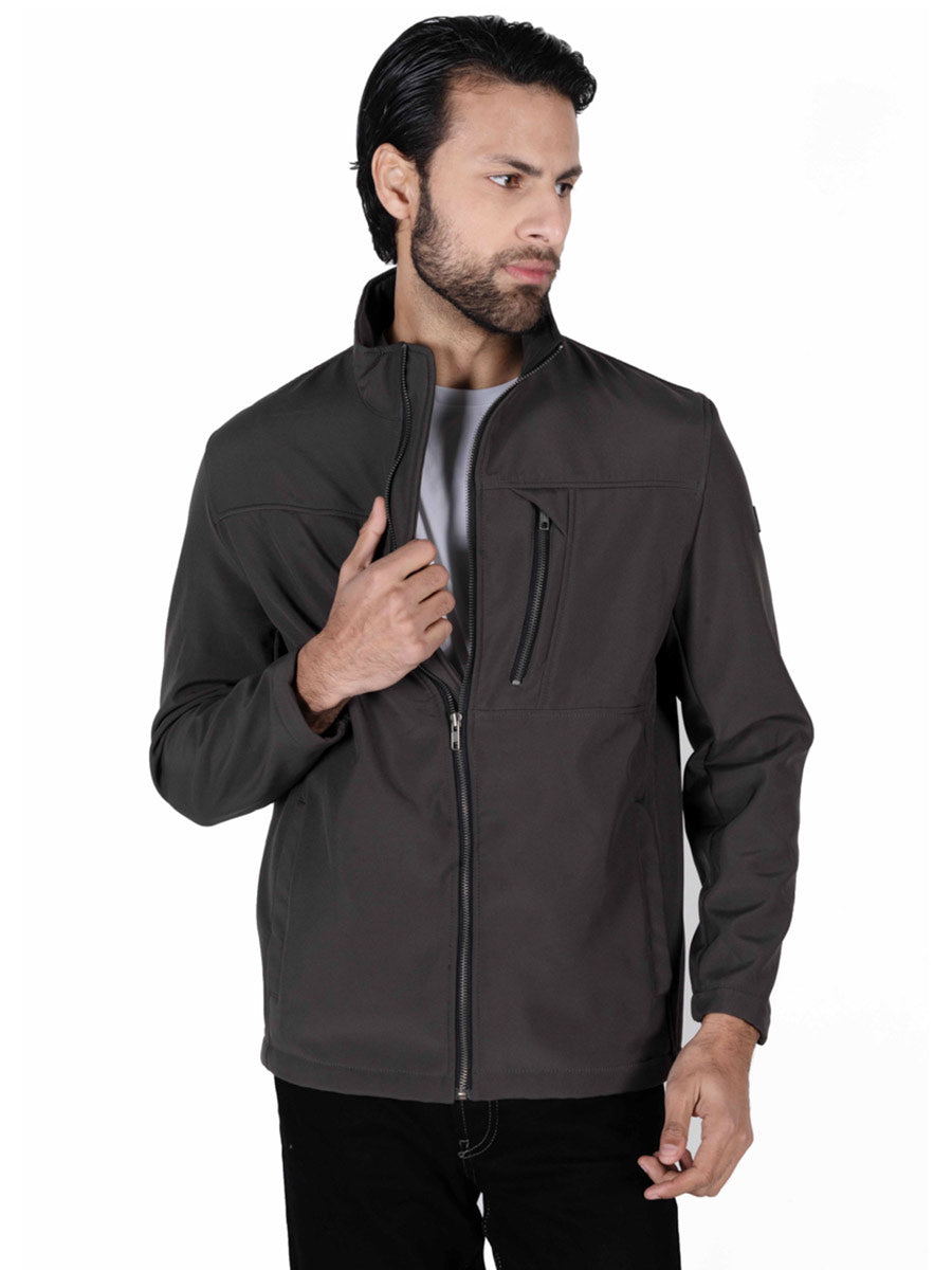 Mole Grey Stand Up Collar Soft Shell Men's Jacket