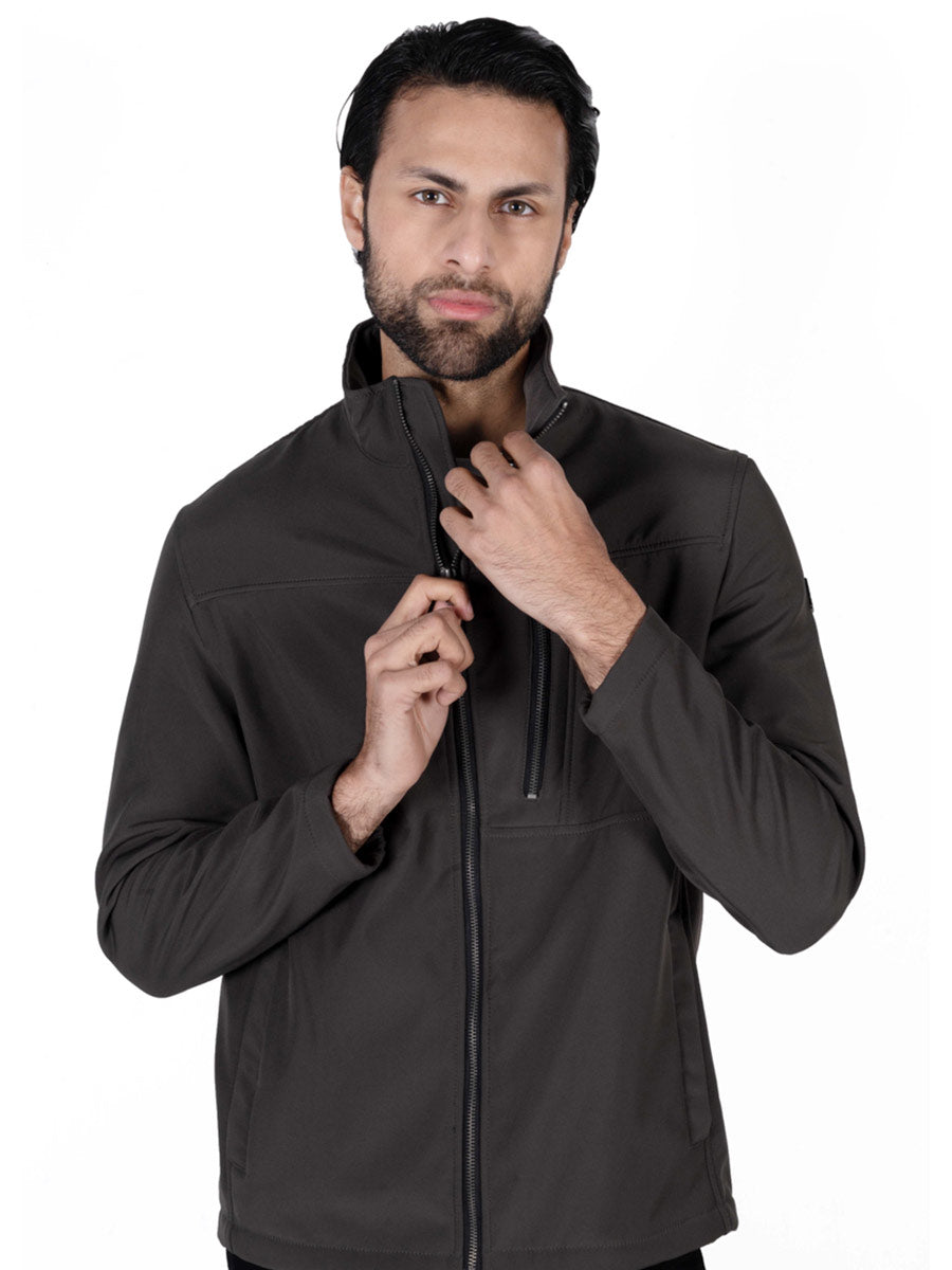 Mole Grey Stand Up Collar Soft Shell Men's Jacket