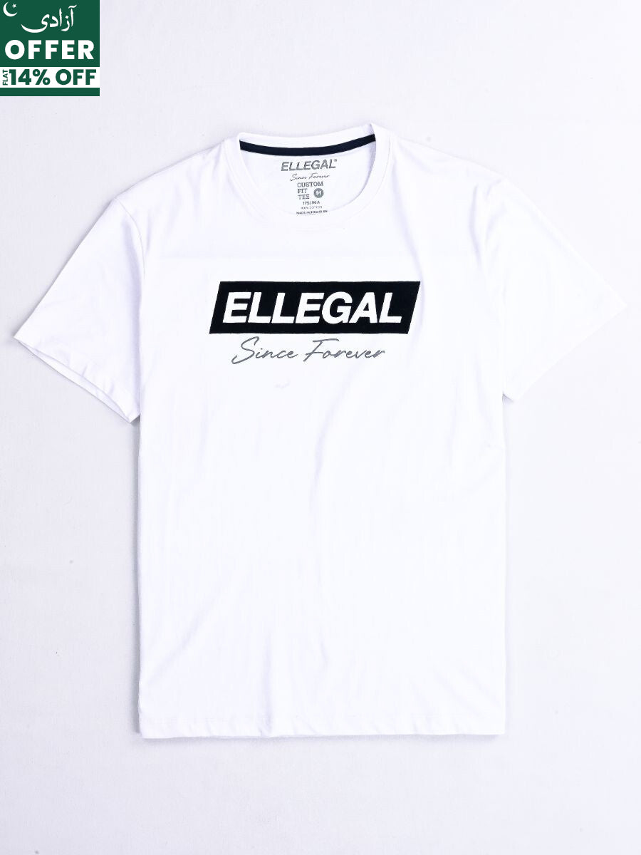 SF Flock White Cotton Tee Shirt