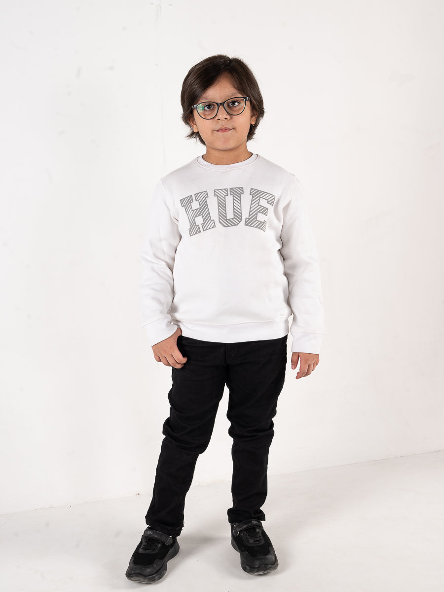 Kids White Fleece Sweatshirt