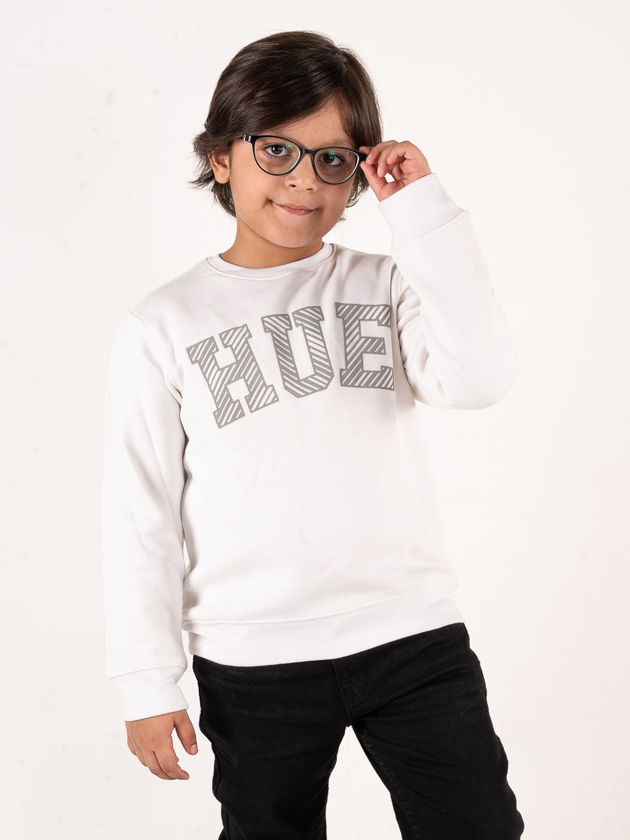 Kids White Fleece Sweatshirt