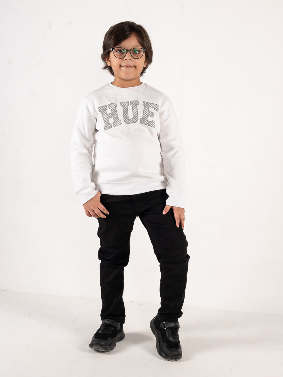 Kids White Fleece Sweatshirt