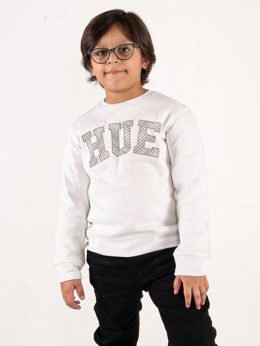 Kids White Fleece Sweatshirt