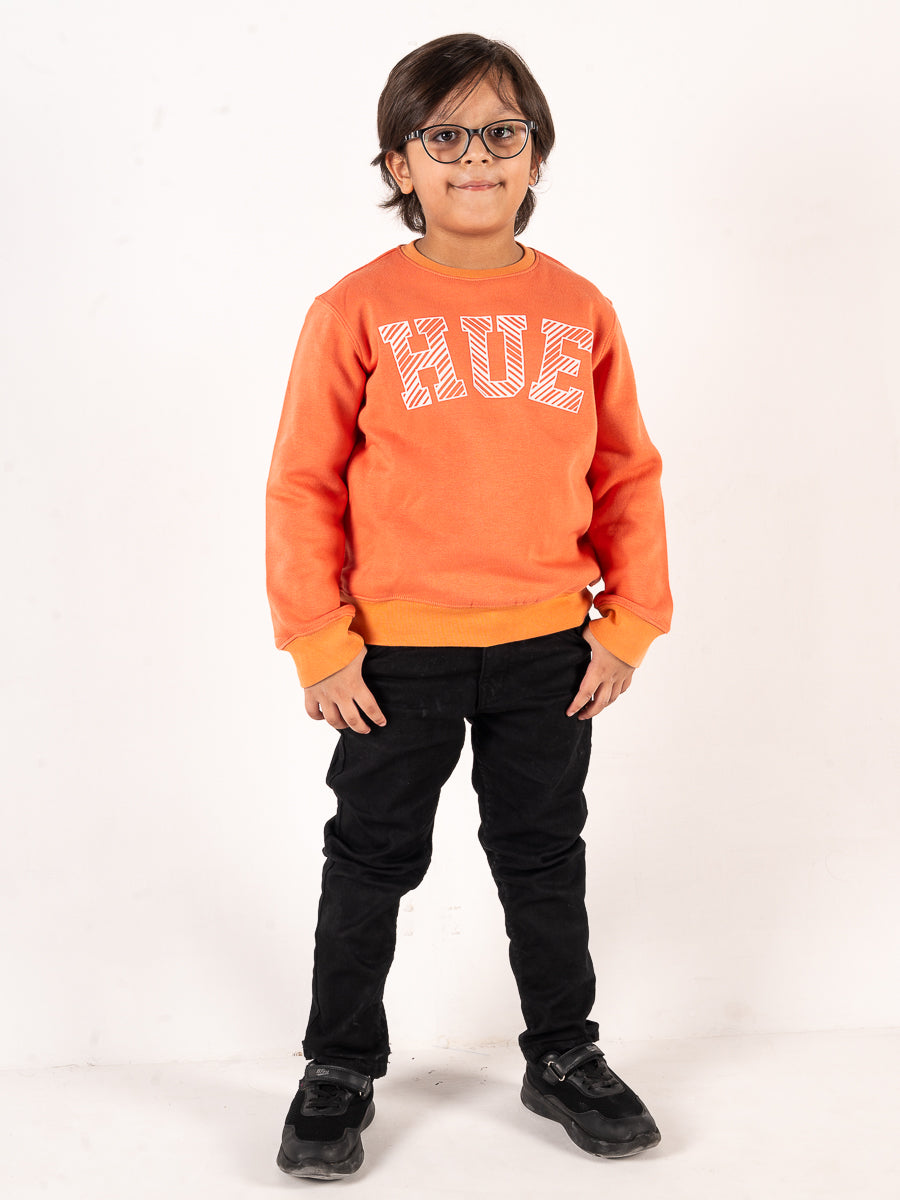 Kids Tangerine Orange Fleece Sweatshirt