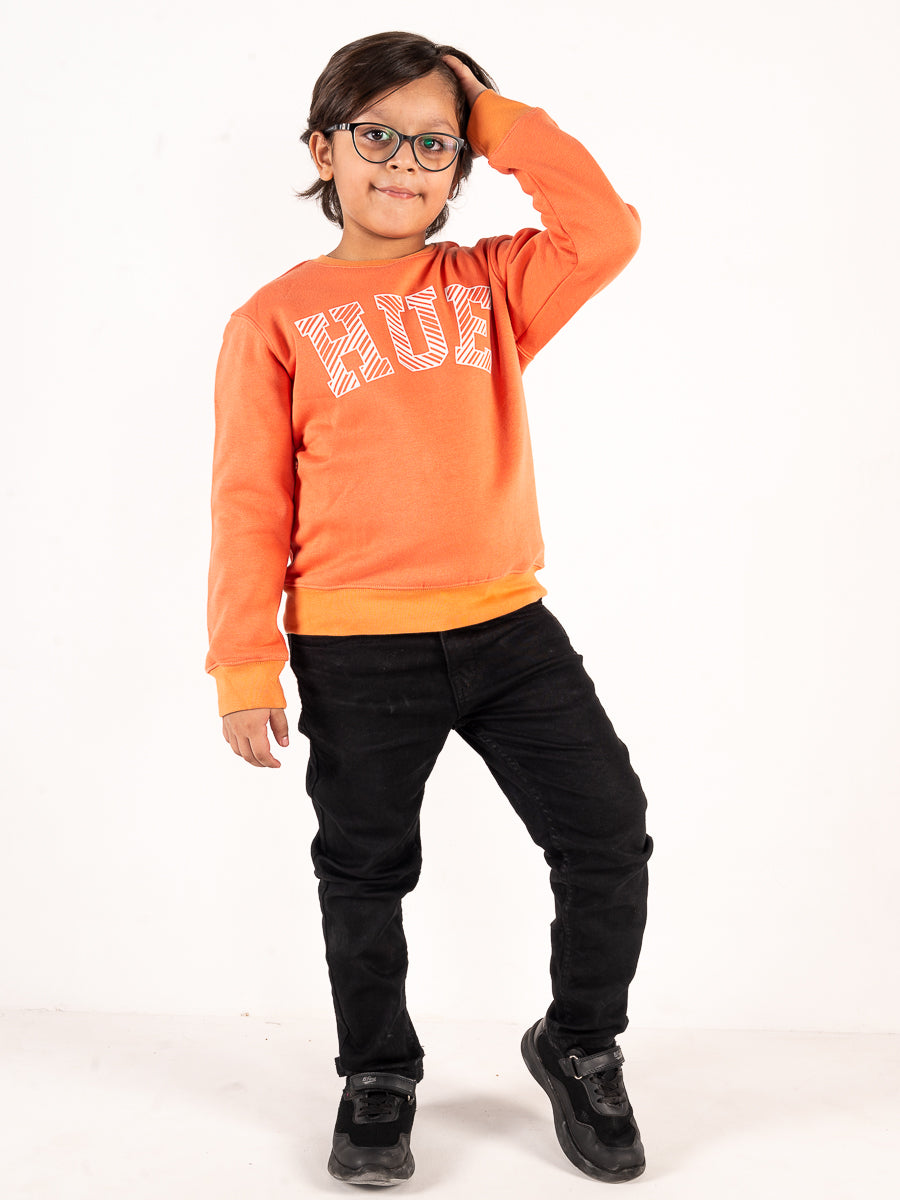 Kids Tangerine Orange Fleece Sweatshirt