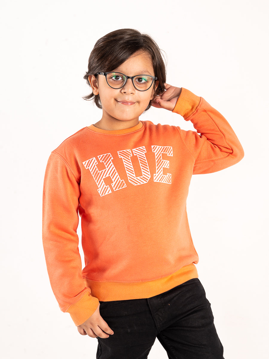 Kids Tangerine Orange Fleece Sweatshirt