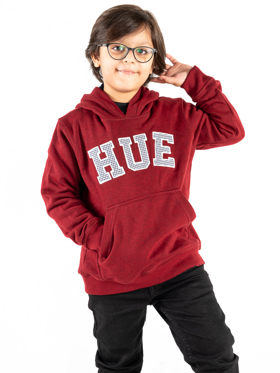 Kids Burgundy Fleece Hooded Sweatshirt
