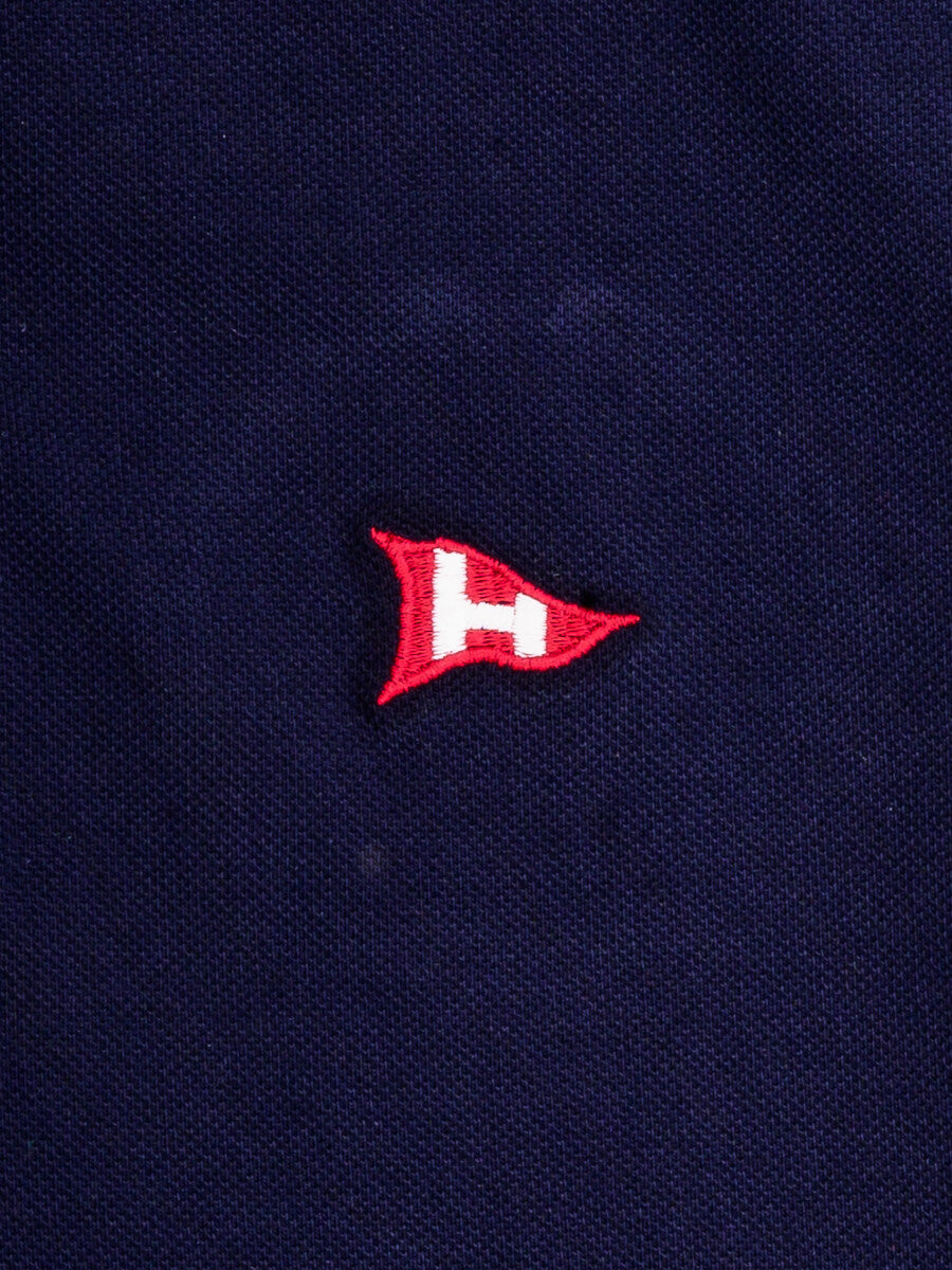 Kids Navy Blue Iconic Mesh Regular Fit Short Sleeve Polo Shirt