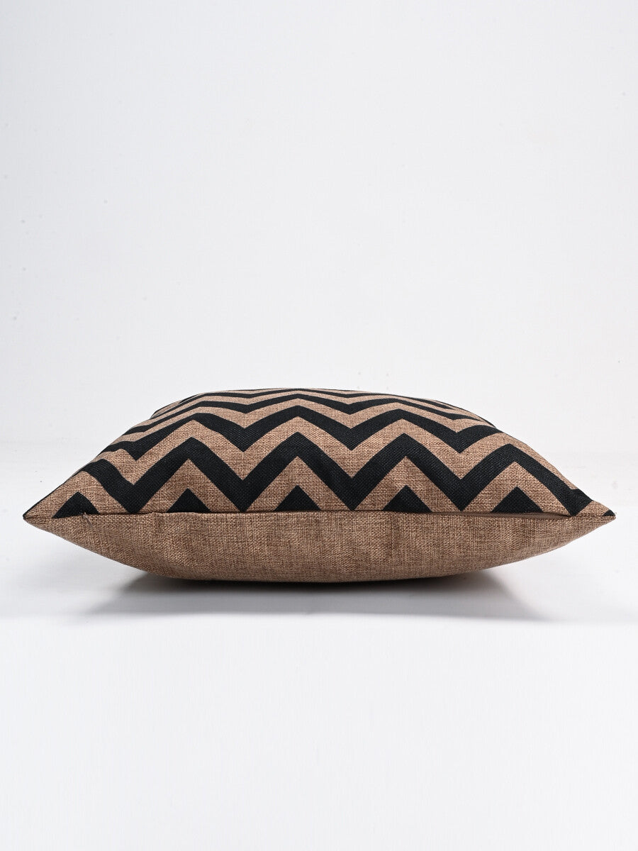 Zig Zag Pattern Jute Cushion Cover