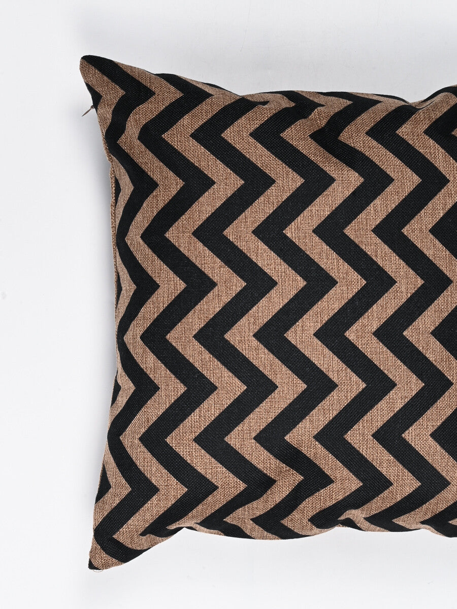 Zig Zag Pattern Jute Cushion Cover