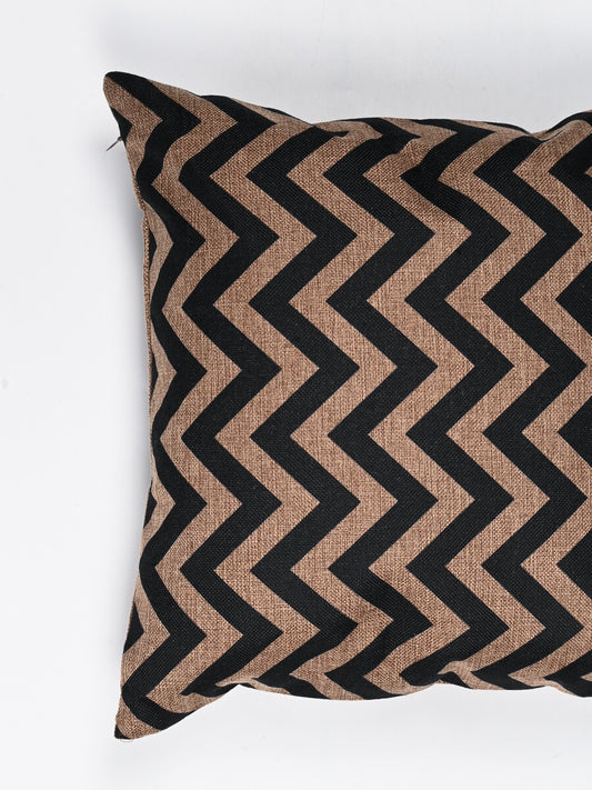 Zig Zag Pattern Jute Cushion Cover