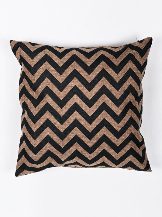 Zig Zag Pattern Jute Cushion Cover
