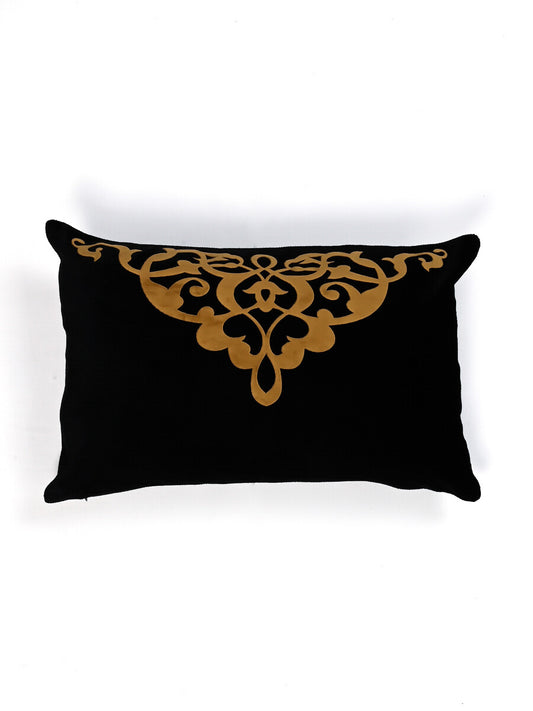 Luxe Black Throw Pillow Cushion Cover