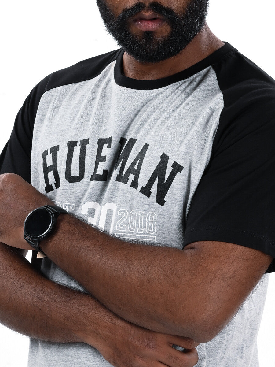3.0 Grey & Black Custom Fit Contrast Tee