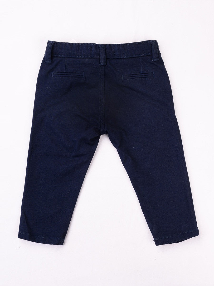 Turtell Kids Dark Blue Slim Fit Chinos
