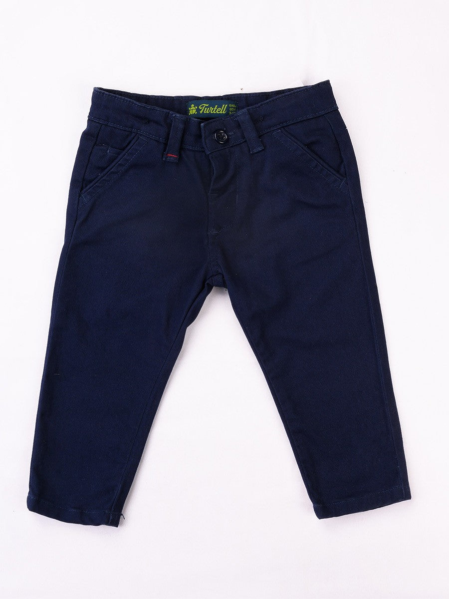 Turtell Kids Dark Blue Slim Fit Chinos