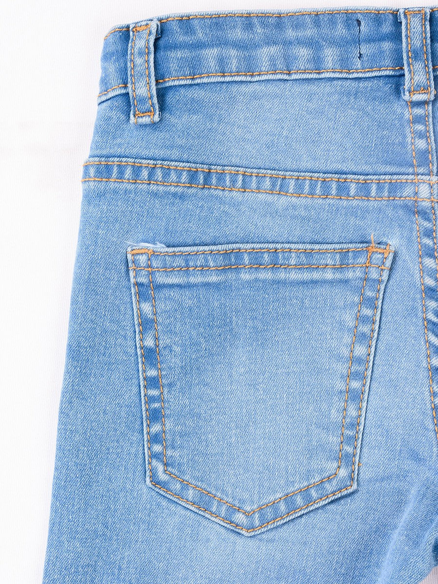 Turtell Kids Light Blue Washed Slim Fit Jeans