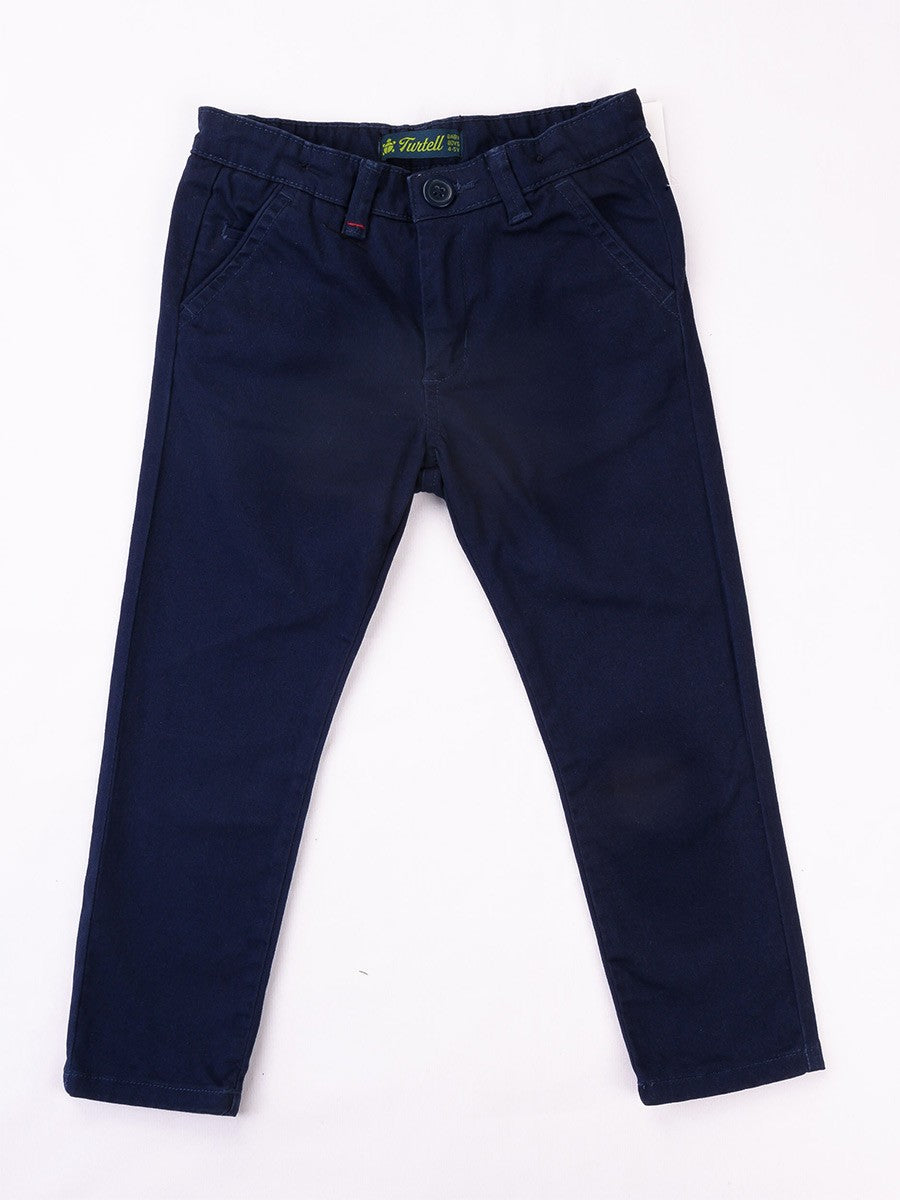 Turtell Kids Dark Blue Slim Fit Chinos