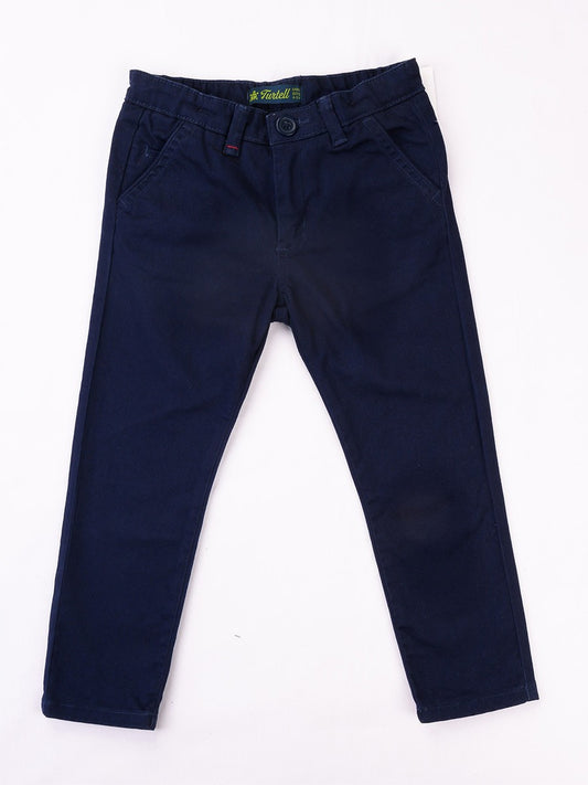 Turtell Kids Dark Blue Slim Fit Chinos