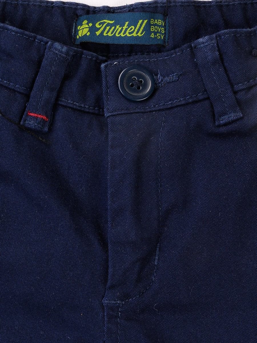 Turtell Kids Dark Blue Slim Fit Chinos
