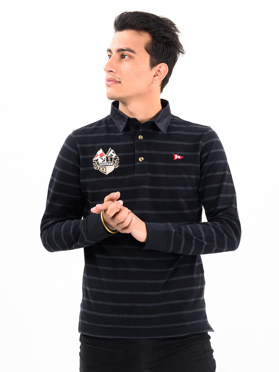 Men's Grey/Black Rugby Shirt