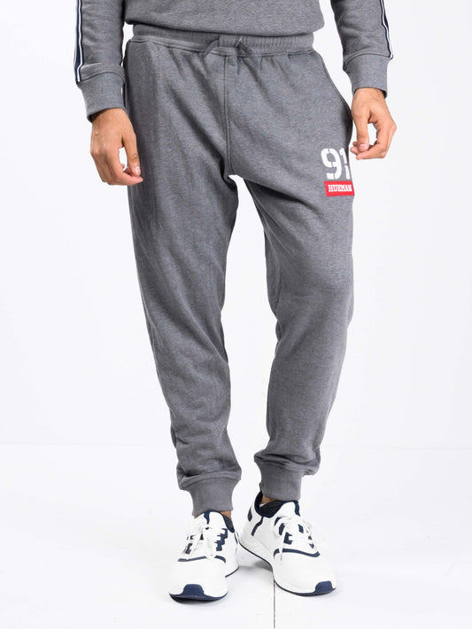Men Medium Heather Grey Terry Slim Joggers