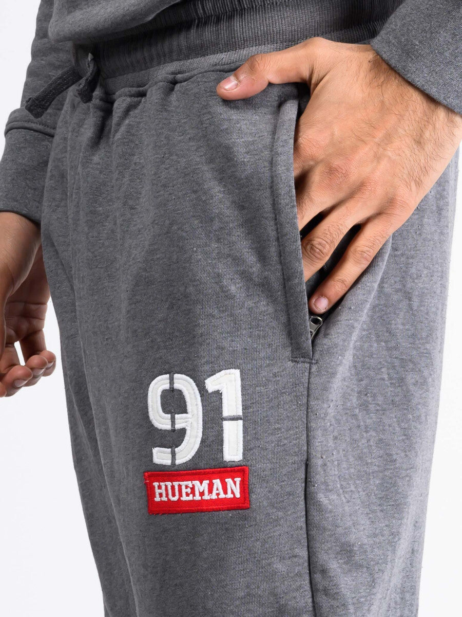 Men Medium Heather Grey Terry Slim Joggers