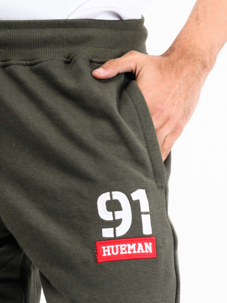 Men Olive Terry Slim Joggers