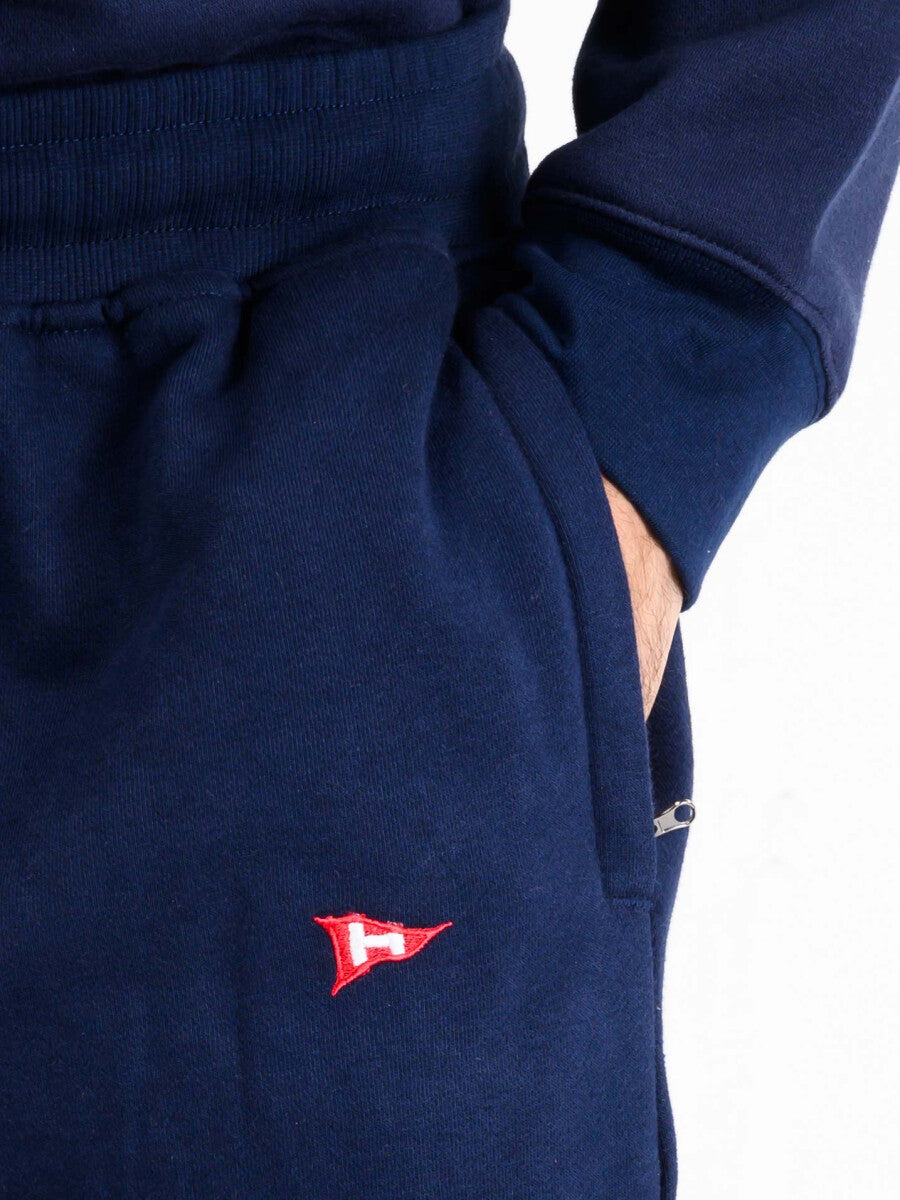 Men Navy Blue Terry Slim Joggers