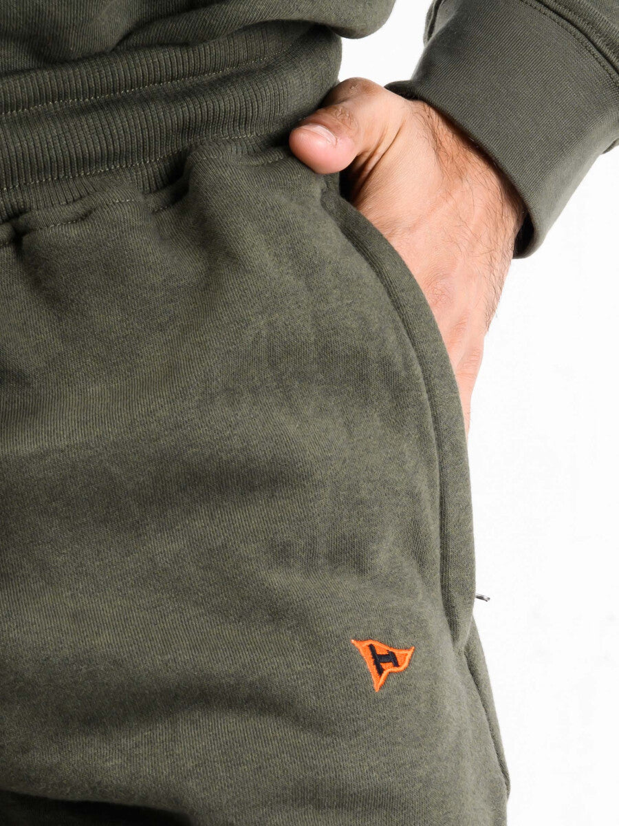 Men Olive Terry Slim Joggers