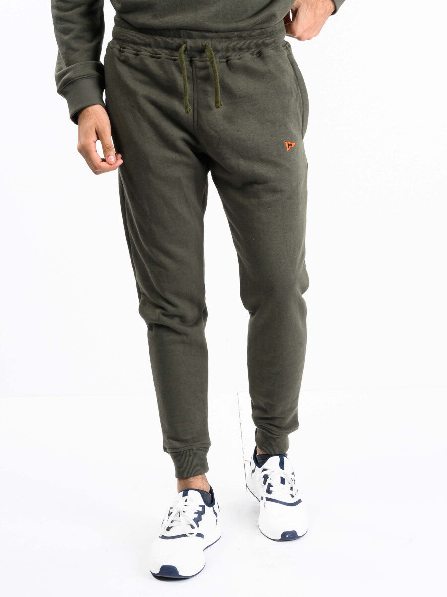 Men Olive Terry Slim Joggers