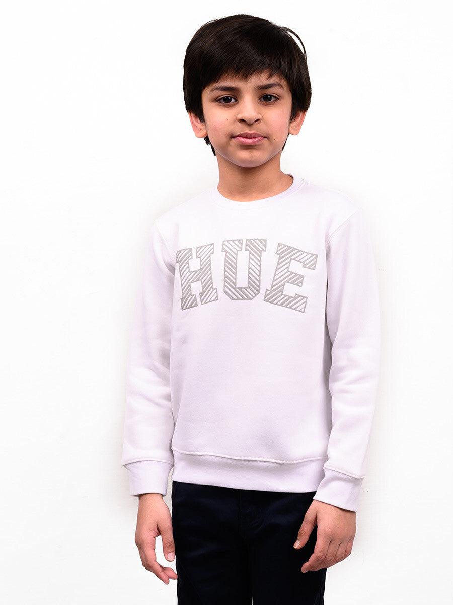 Kids White Fleece Sweatshirt