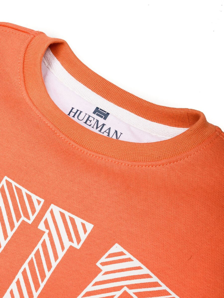 Kids Tangerine Orange Fleece Sweatshirt