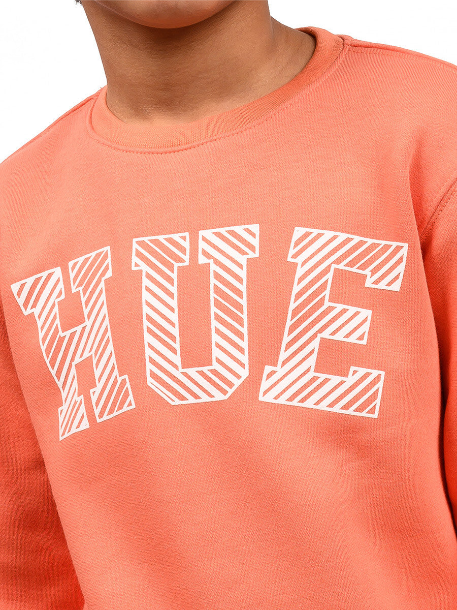 Kids Tangerine Orange Fleece Sweatshirt