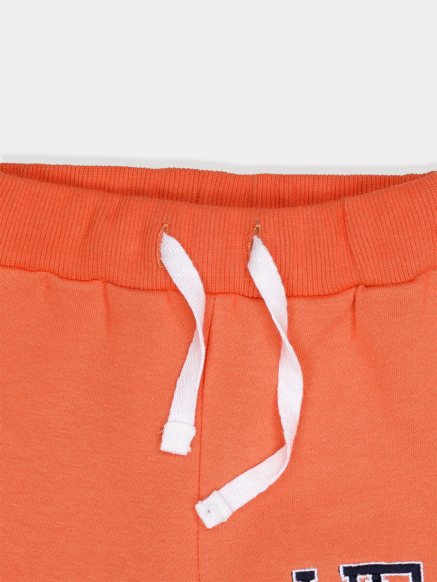 Boys Orange Fleece Slim Joggers